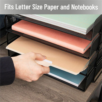 Mind Reader Tiered Stackable Paper Trays - 4 Tier(s) - 11.25" Height x 9.75" Width x 13.25" Depth - Desktop - Stackable 
