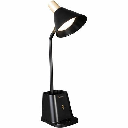 OttLite Merge LED Desk Lamp - LED Bulb - ClearSun LED, Adjustable Brightness, USB Charging, Qi Wireless Charging, Touch 