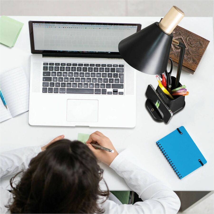 OttLite Merge LED Desk Lamp - LED Bulb - ClearSun LED, Adjustable Brightness, USB Charging, Qi Wireless Charging, Touch 