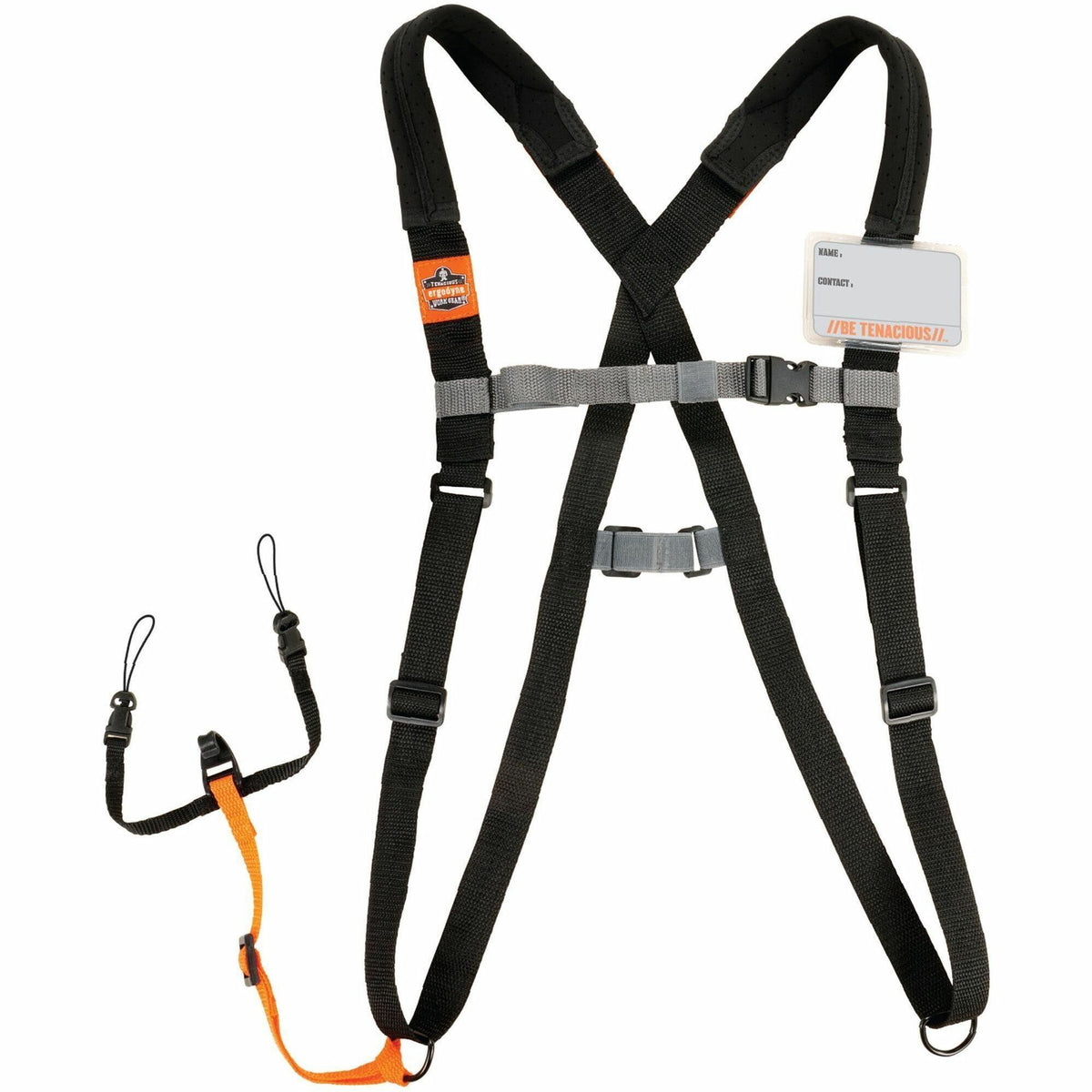 Ergodyne 3138 Padded Bar-code Scanner Harness - Large (L) - Hook & Loop Fastener Attachment - Black - 1 Each