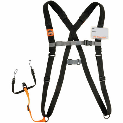 Ergodyne 3138 Padded Bar-code Scanner Harness - Large (L) - Hook & Loop Fastener Attachment - Black - 1 Each