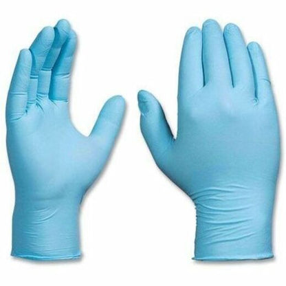 Ammex Gloveworks Blue Nitrile PF Ind LG Gloves - 5 mil Thickness - Large Size - For Right/Left Hand - Nitrile - Blue - 1