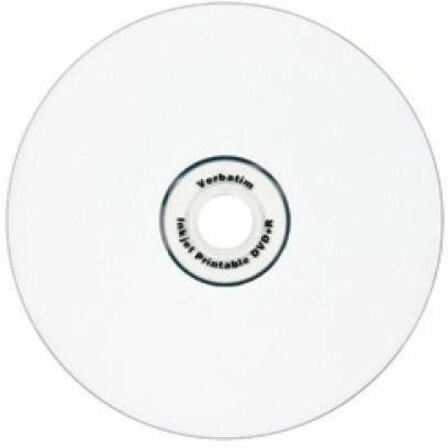 Verbatim DVD+R 4.7GB 16X White Inkjet Printable - 100pk Spindle - 120mm - Printable