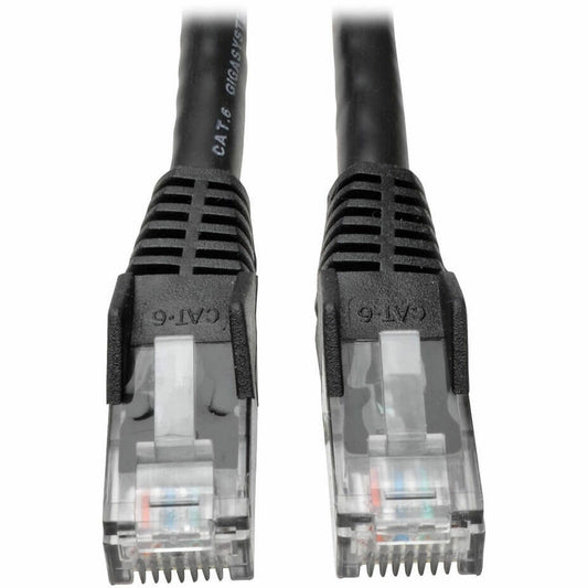 Tripp Lite series 25-ft. Cat6 Black Gigabit Patch Cord Snagless Molded - 25 ft Category 6 Network Cable for Network Devi