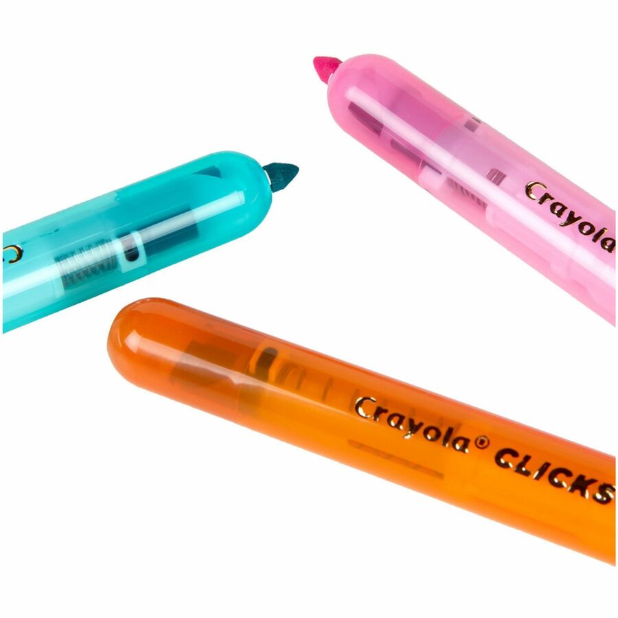 Crayola Marker - Retractable - Washable - Assorted Ink - Water Based - Assorted Plastic Barrel - 10 / Pack