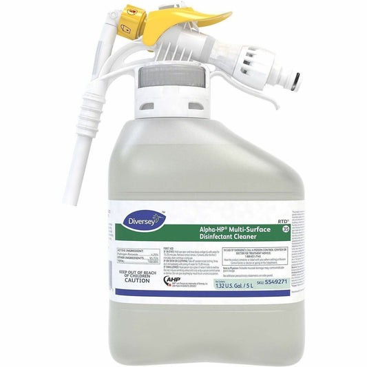 Diversey Alpha-HP Multi-Surface Disinfectant - For Multi Surface - Liquid - 169.1 fl oz (5.3 quart) - 1 Carton