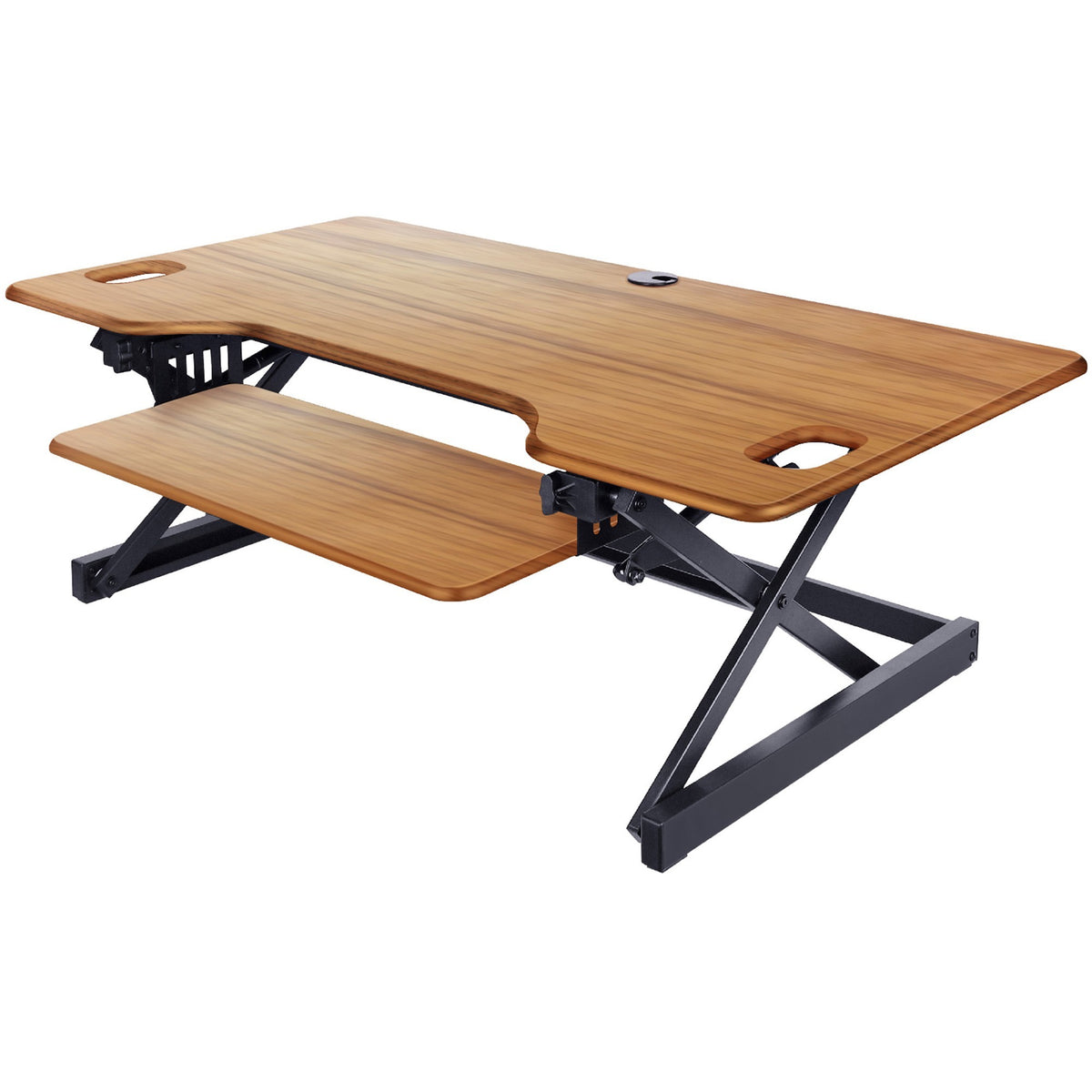 Rocelco DADR-46 46" Adjustable Desk Riser with EVR - 20" Height x 46" Width - Desk - Teak - For Monitor, Notebook, Keybo