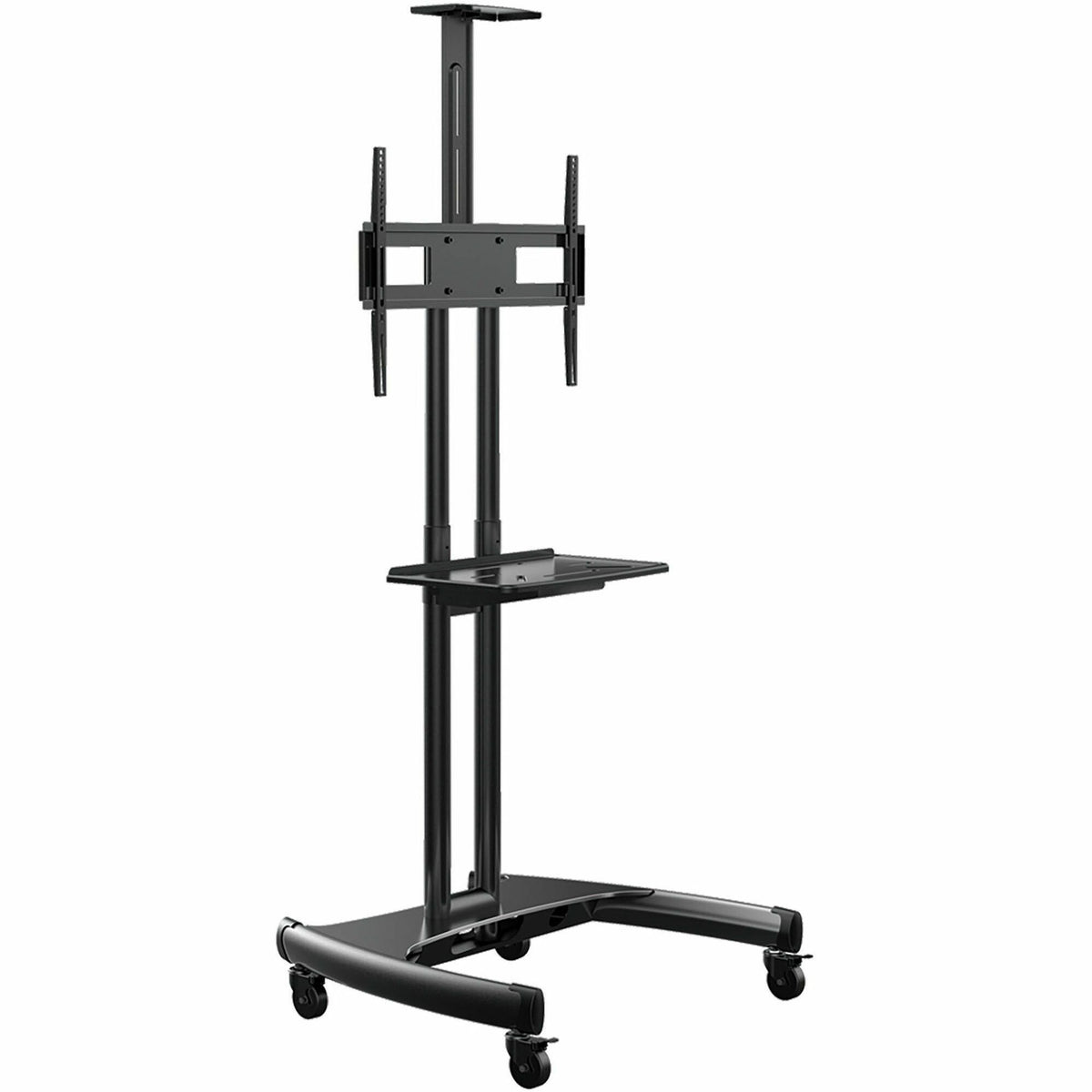 Rocelco VSTC Standard TV Cart - 100 lb Load Capacity - 4 Casters - 2.50" Caster Size - Steel Frame - Black - 32" to 70" 