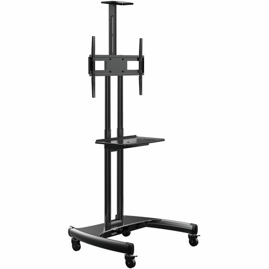 Rocelco VSTC Standard TV Cart - 100 lb Load Capacity - 4 Casters - 2.50" Caster Size - Steel Frame - Black - 32" to 70" 