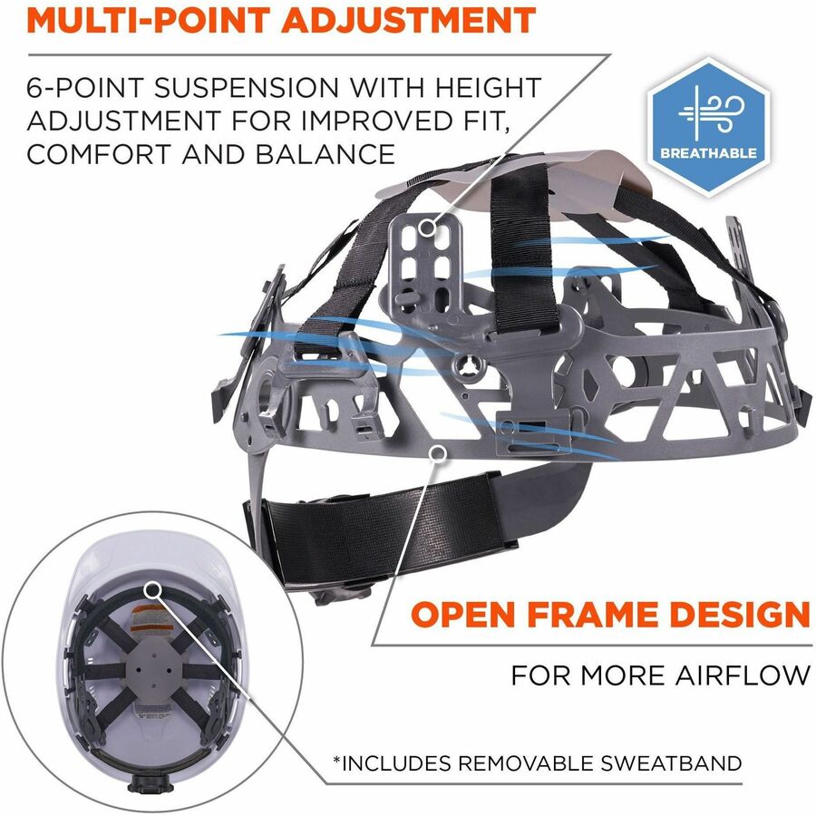 Ergodyne 8966 Lightweight Cap-Style Hard Hat - Recommended for: Head, Construction, Oil & Gas, Forestry, Mining, Utility