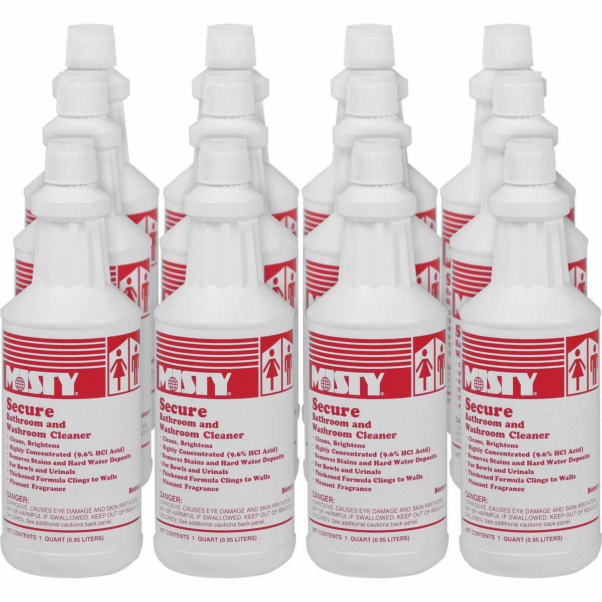 MISTY Secure Bathroom/Washroom Cleaner - For Urinal, Toilet Bowl, Metal Surface, Porcelain - Liquid - 32 fl oz (1 quart)