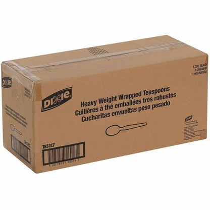Dixie Cutlery Set - Spoon - Spoon - Food - Disposable - Plastic, Polystyrene - Black - 1000 / Carton