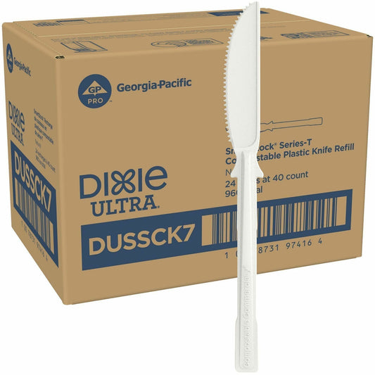 Dixie Ultra® SmartStock Cutlery Set - Knife - Knife - Food - Disposable - Plastic, Crystallized Polylactic Acid (CPLA) -
