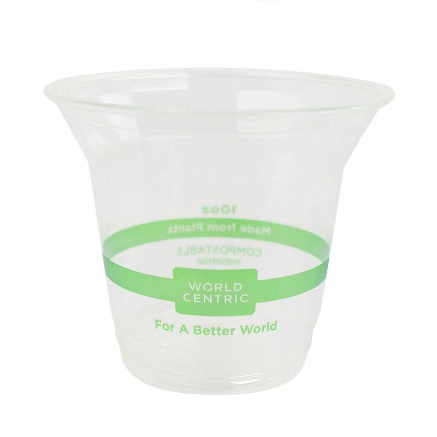 World Centric Compostable Clear Cold Cups - 10 fl oz - Clear - Polylactic Acid (PLA) - 20 / Carton