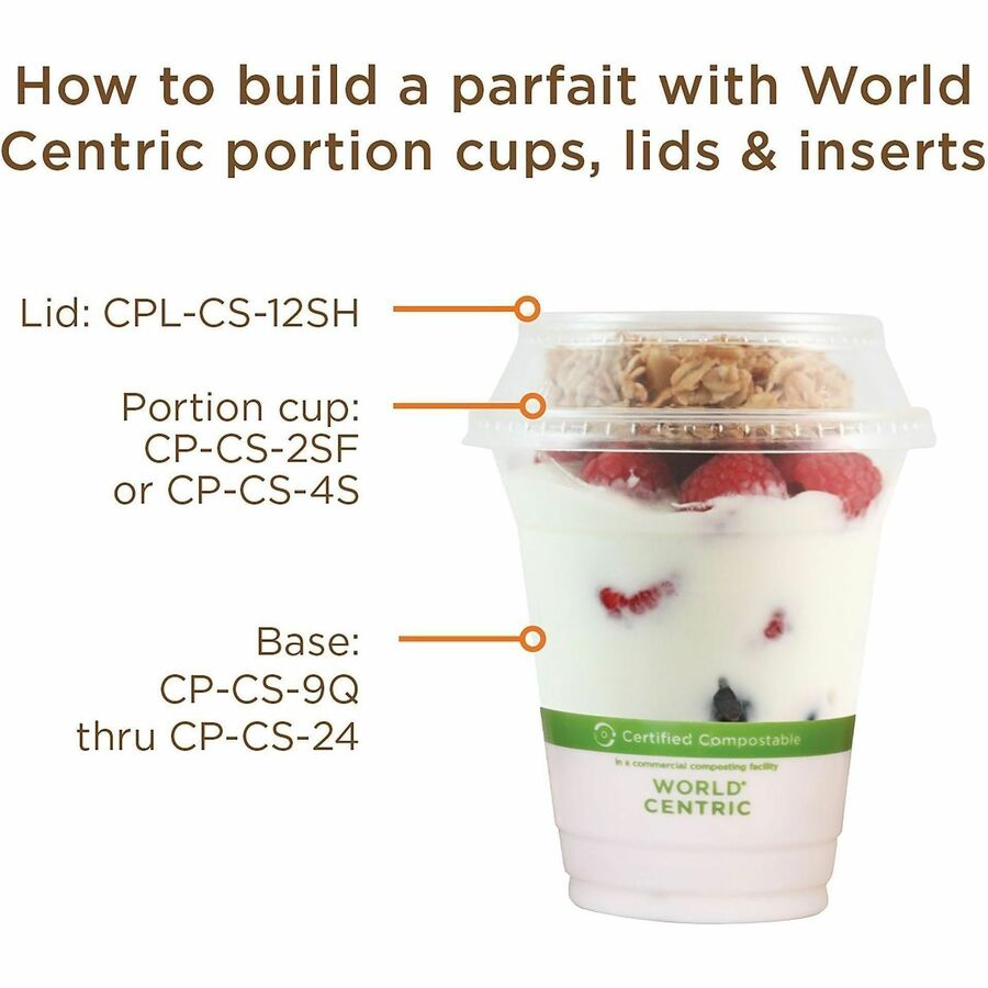 World Centric Compostable Clear Cold Cups - 10 fl oz - Clear - Polylactic Acid (PLA) - 20 / Carton