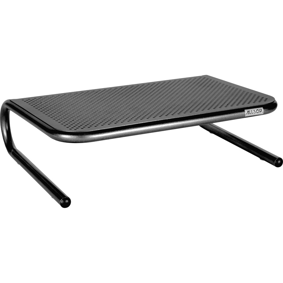 Allsop Metal Art Jr. Monitor Stand - 4" Height x 14" Width x 9" Depth - Powder Coated - Metal - Pearl Black - 1 Each