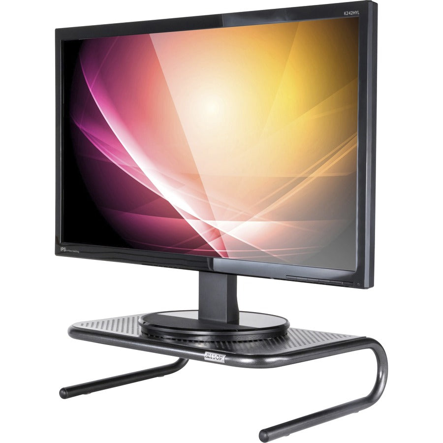 Allsop Metal Art Jr. Monitor Stand - 4" Height x 14" Width x 9" Depth - Powder Coated - Metal - Pearl Black - 1 Each