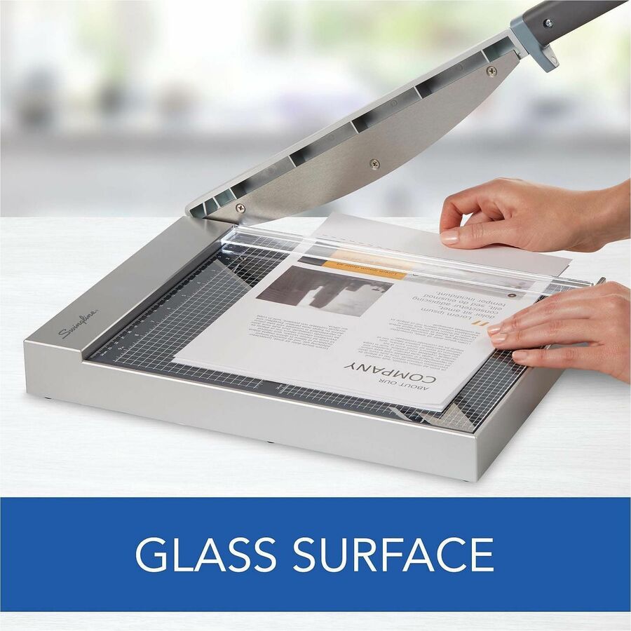 Swingline ClassicCut Guillotine Glass Trimmer - 15 Sheet Cutting Capacity - 12" Cutting Length - Safety Latch - Tempered