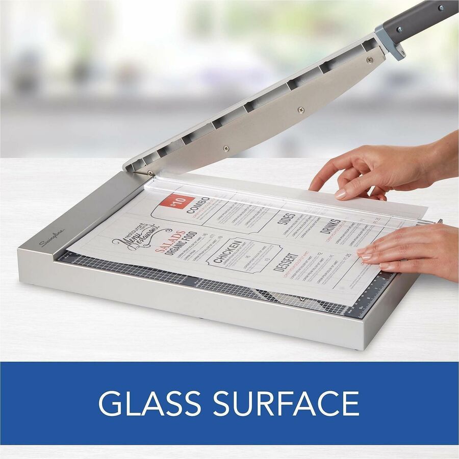 Swingline ClassicCut Guillotine Glass Trimmer - 15 Sheet Cutting Capacity - 15" Cutting Length - Safety Latch - Tempered