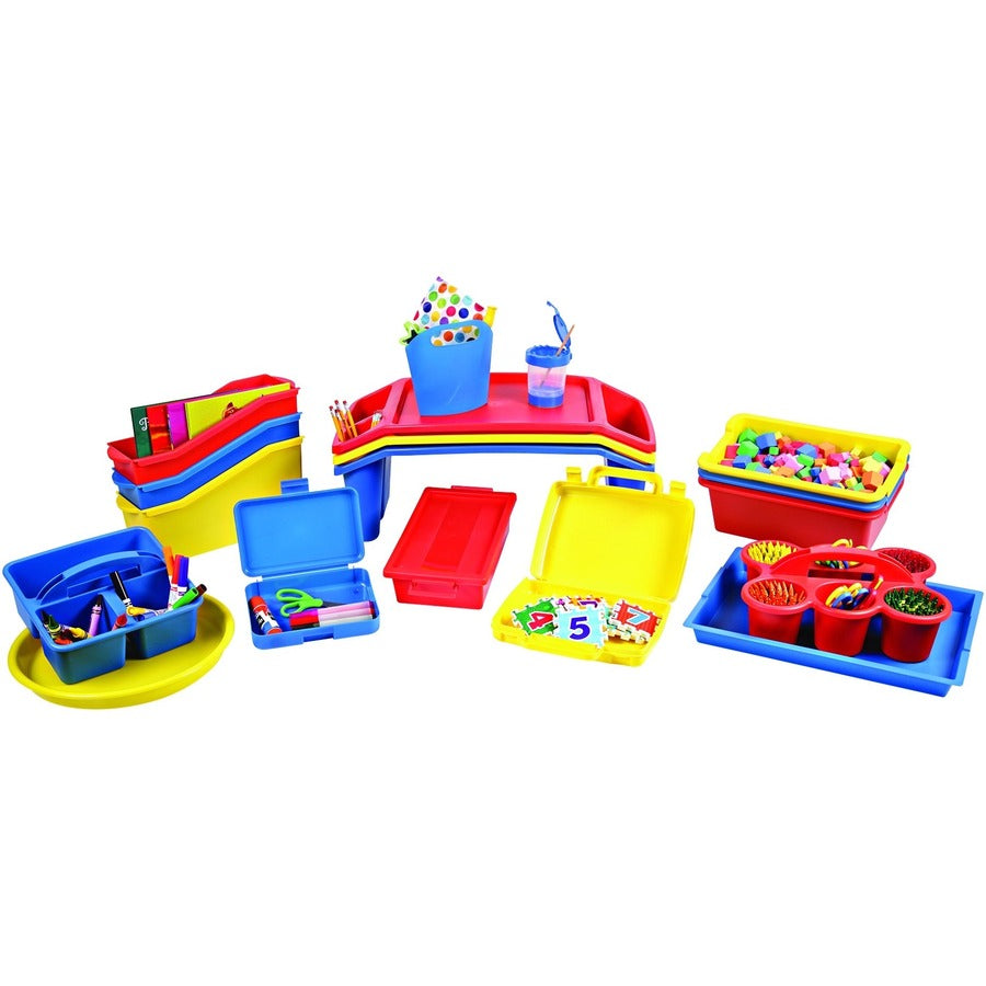 Deflecto Antimicrobial Kids Storage Caddy - 3 Compartment(s) - 5.34" Height x 9.37" Width x 9.32" Depth - 1 Each
