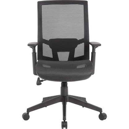 Boss Mesh Task Chair - Black Seat Color - Black Back Color - Black Frame Color - 5-star Base - Mesh - Armrest - 1 Each