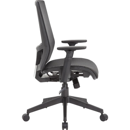 Boss Mesh Task Chair - Black Seat Color - Black Back Color - Black Frame Color - 5-star Base - Mesh - Armrest - 1 Each