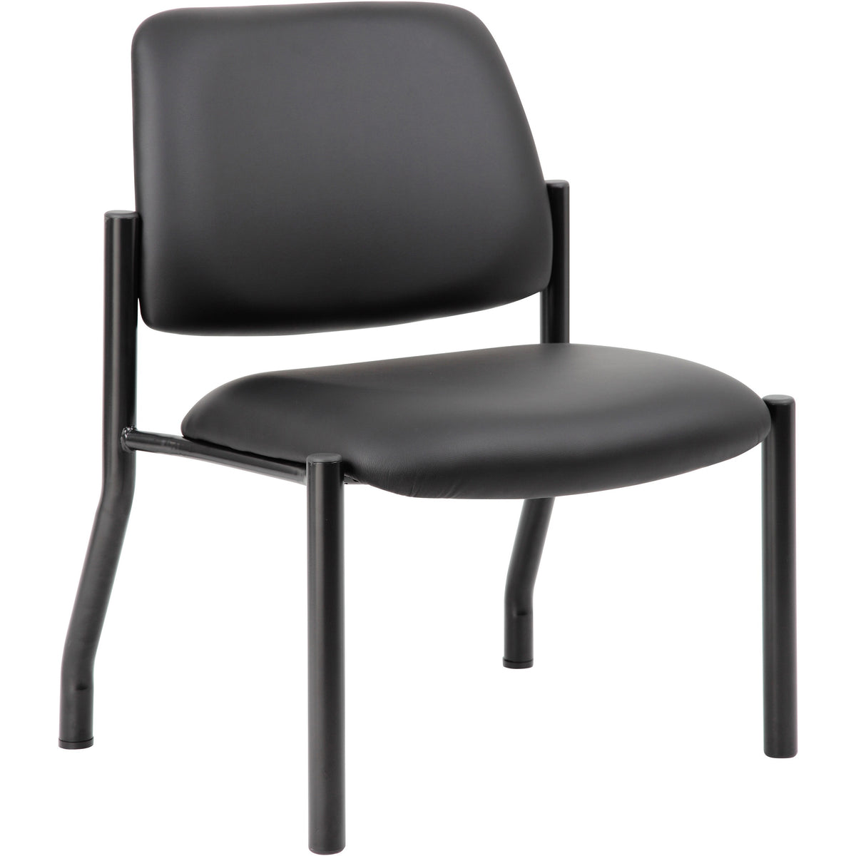 Boss Mid-Back Guest Chair - Black Seat Color - Vinyl Seat Material - Black Back Color - Vinyl Back Material - Black Fram