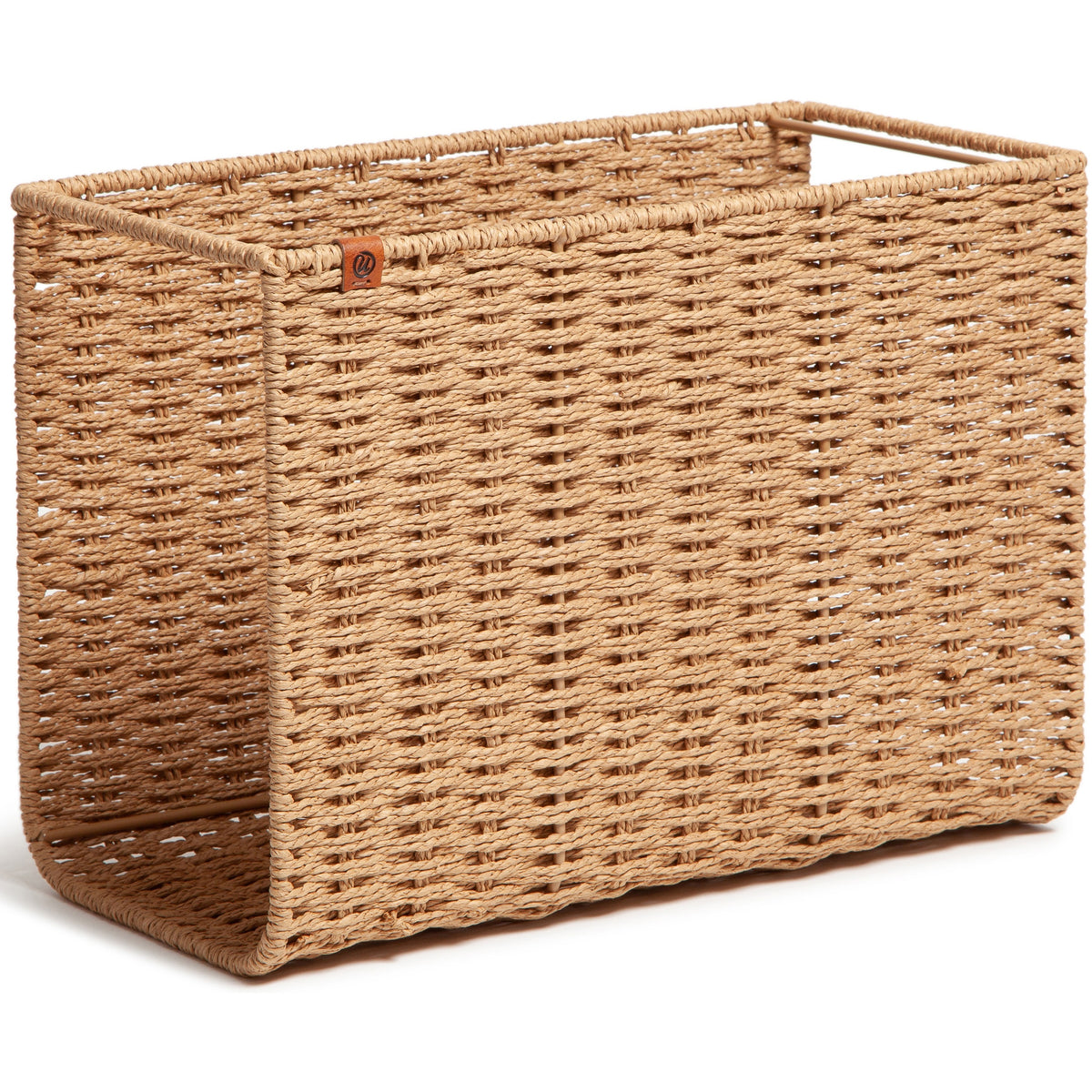 U Brands Woven File Basket - 10.20" Height x 13.80" Width x 7" Depth - Brown - 1 Each