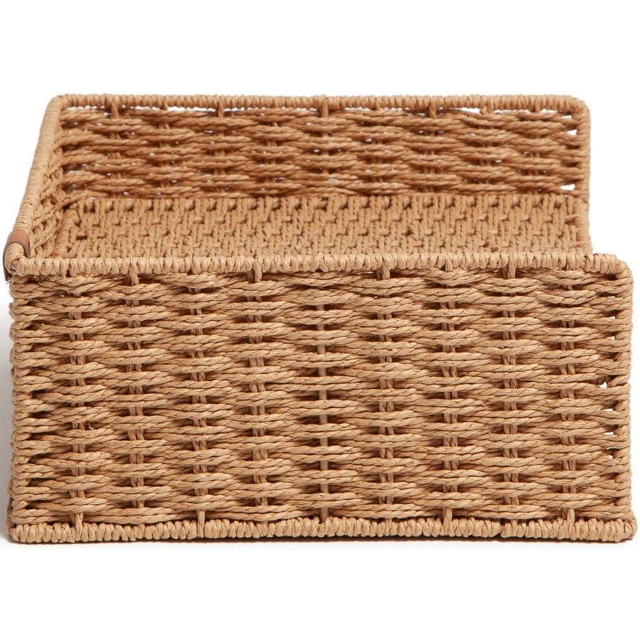 U Brands Woven Paper Tray - 12.60" Height x 9.70" Width x 4.60" Depth - Sturdy - Brown - 1 Each