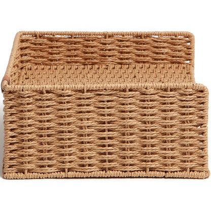 U Brands Woven Paper Tray - 12.60" Height x 9.70" Width x 4.60" Depth - Sturdy - Brown - 1 Each