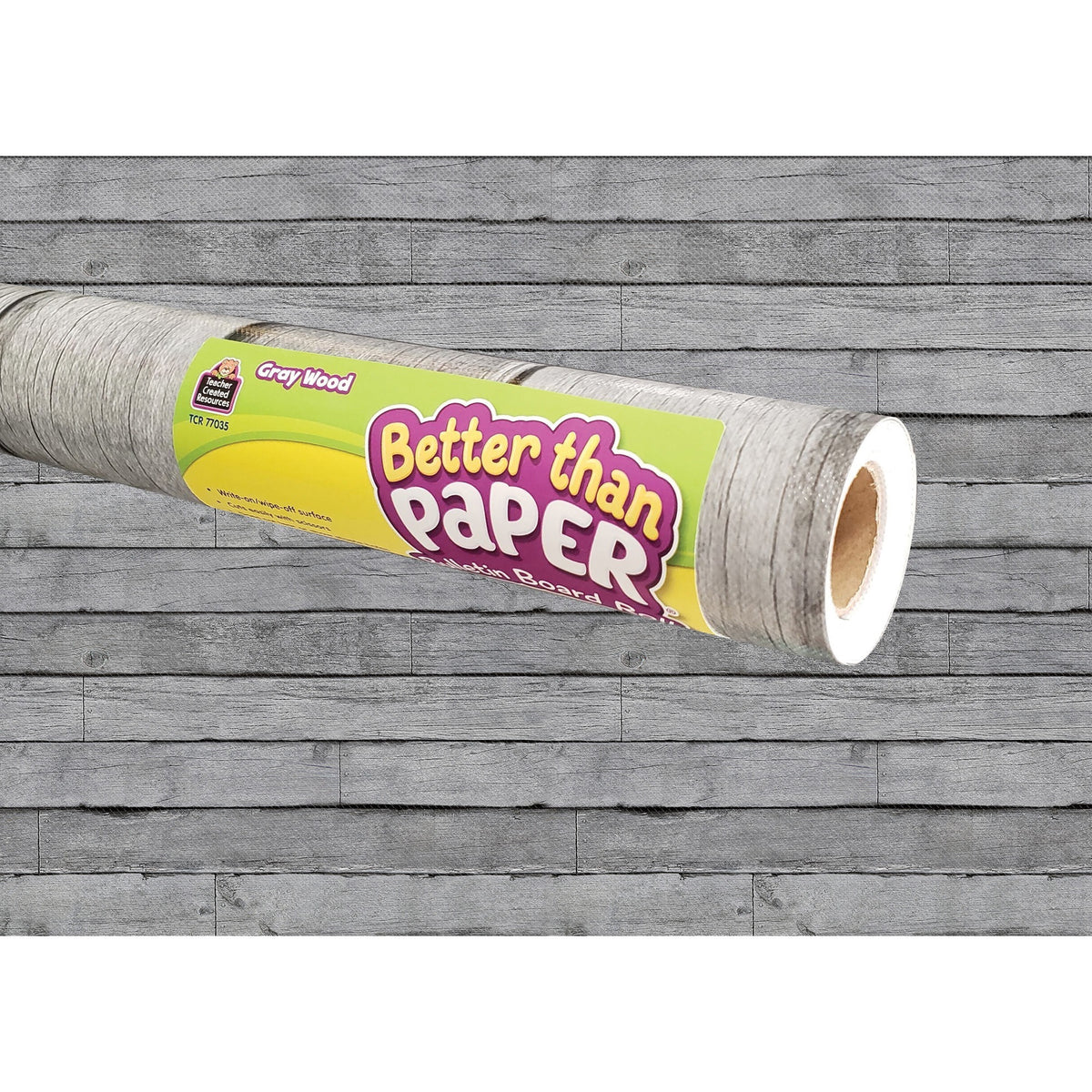 Teacher Created Resources Bulletin Board Roll - Bulletin Board, Poster, Student - 12 ft Height x 48" Width - Gray Wood -
