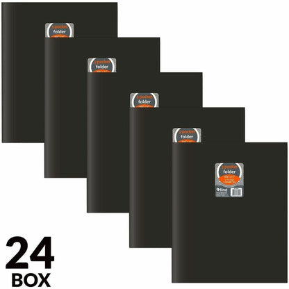 C-Line CLI-33941 Letter Portfolio - 8 1/2" x 11" - 75 Sheets Capacity - 3 Pocket - Polypropylene - Black - 24 / Box