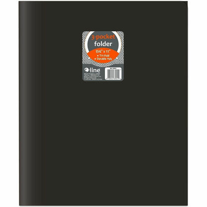 C-Line CLI-33941 Letter Portfolio - 8 1/2" x 11" - 75 Sheets Capacity - 3 Pocket - Polypropylene - Black - 24 / Box