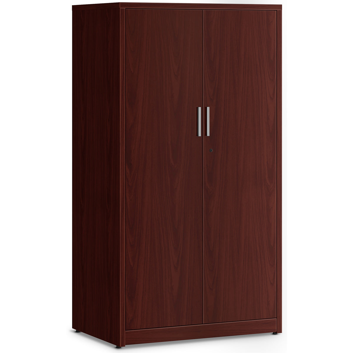 HON 10500 Series Mahogany Laminate Office Desking - 66.6" Height x 36" Width x 24" Depth - 5 Shelve(s) - 3 Adjustable Sh