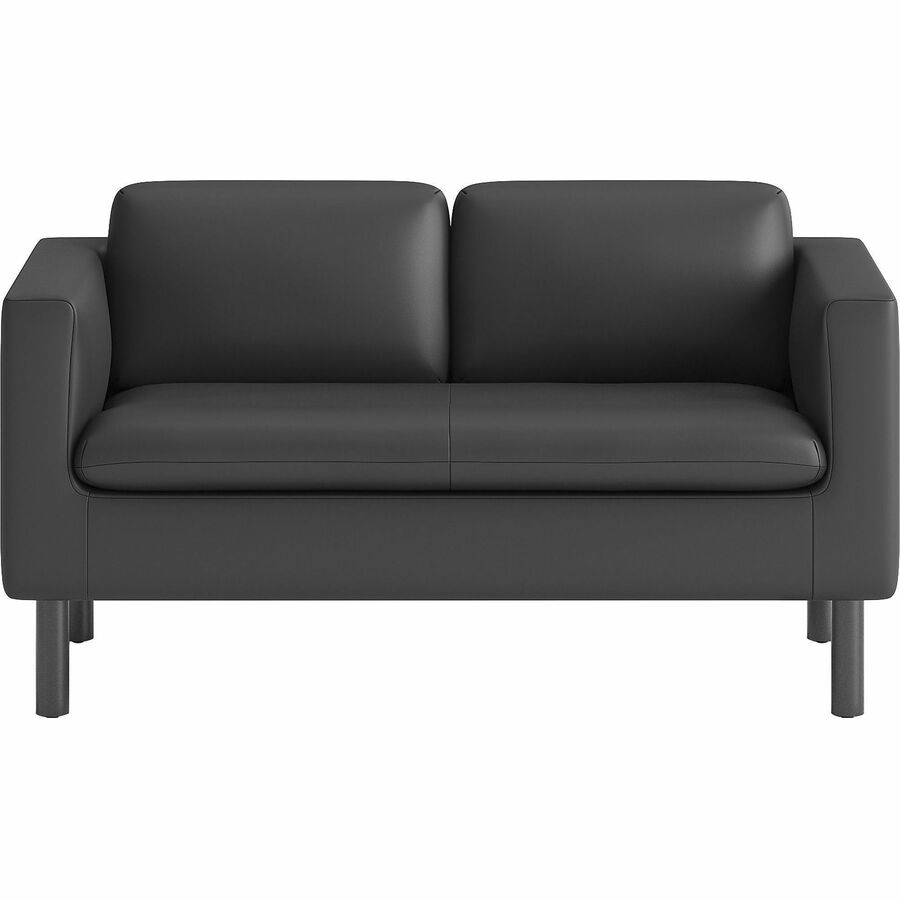 HON Parkwyn Loveseat - 29" Height x 53.5" Width x 26.8" Depth - Material: Polyurethane - Finish: Black - 1 Each