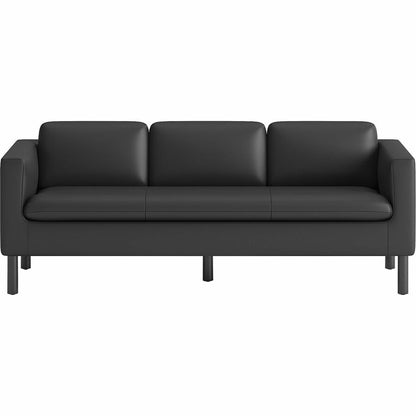HON Parkwyn Lounge Sofa - 29" Height x 77" Width x 26.8" Depth - Material: Polyurethane - Finish: Black - 1 Each