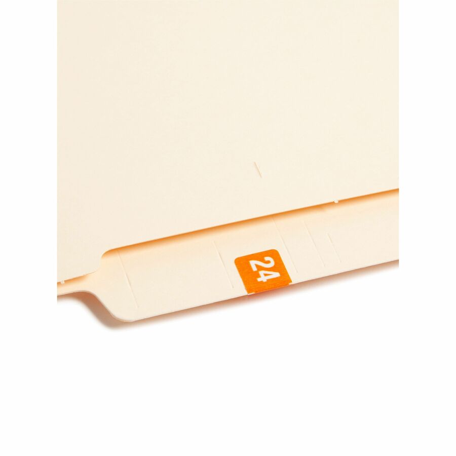 Smead ETS Color-Coded Year Labels - 1/2" Height x 1" Width - Rectangle - Orange - Laminated - 10 Total Sheets - 250 Tota