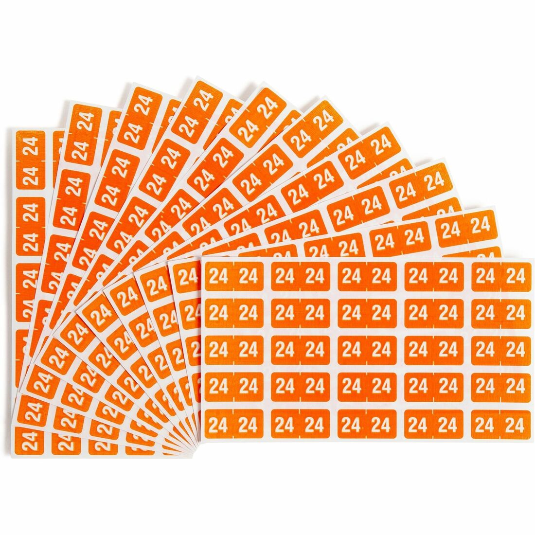 Smead ETS Color-Coded Year Labels - 1/2" Height x 1" Width - Rectangle - Orange - Laminated - 10 Total Sheets - 250 Tota