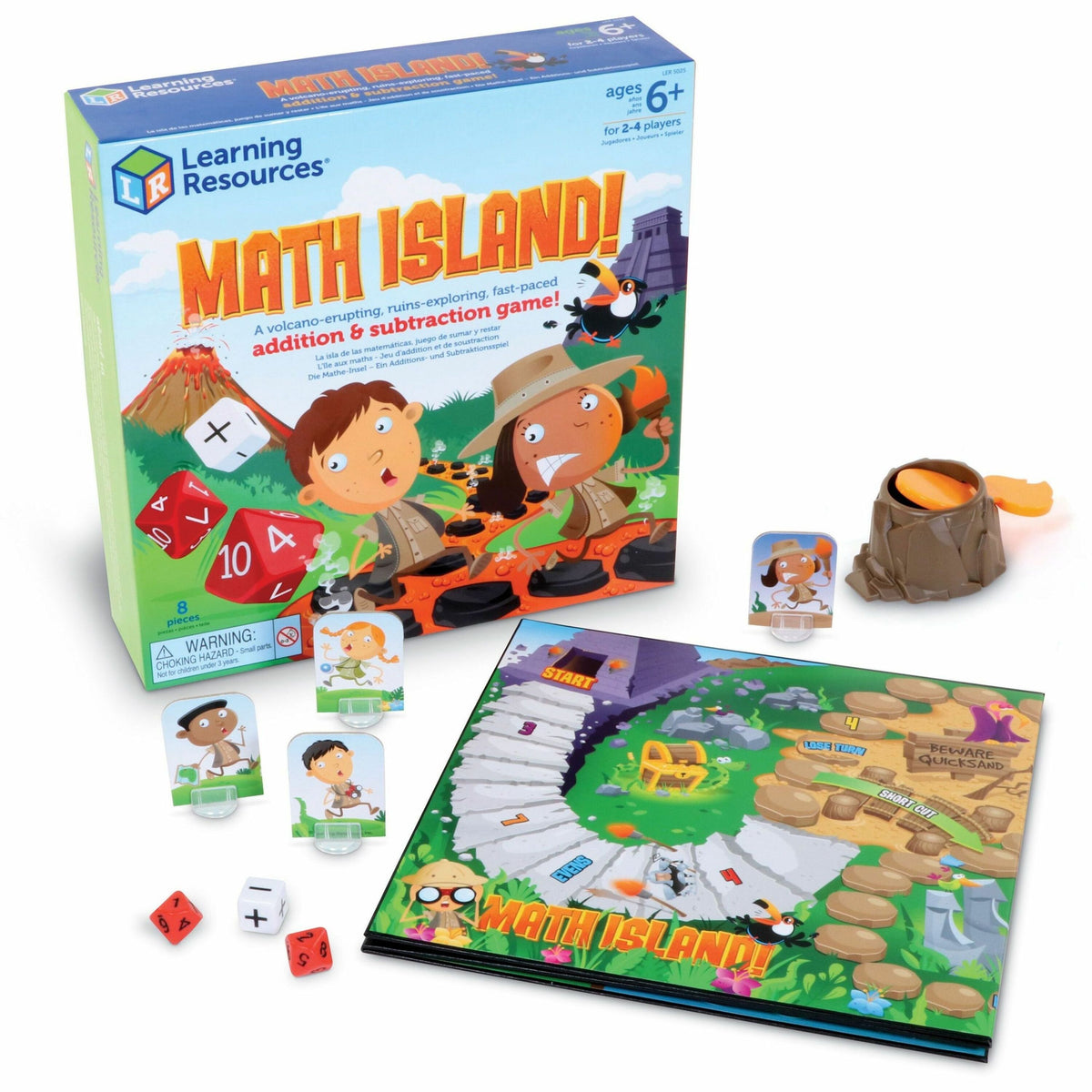 Learning Resources Math Island! Addition & Subtraction Game - Fun - Educational - 4 Players - 1 Each