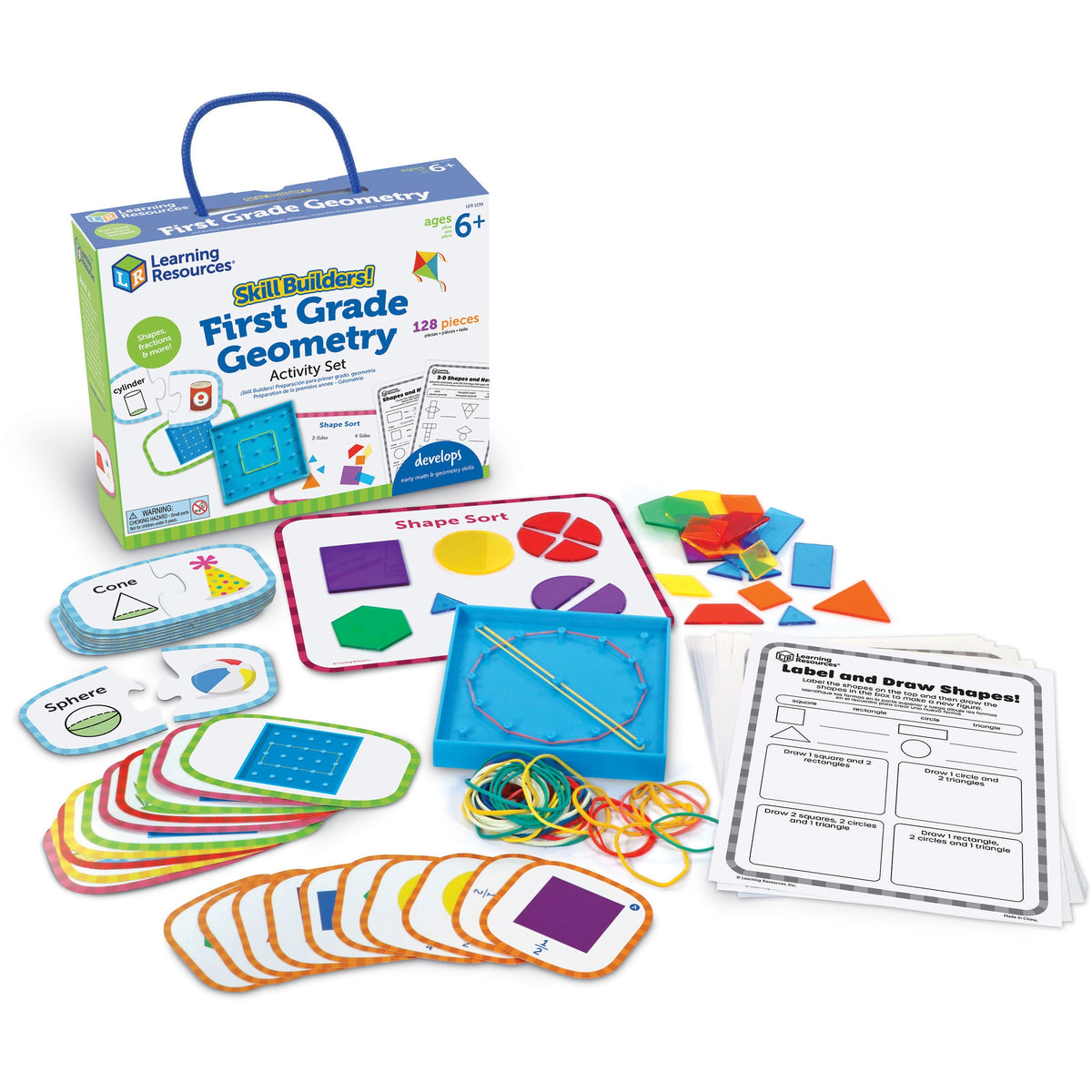 Learning Resources Skill Builders! First Grade Geometry Activity Set - Theme/Subject: Fun - Skill Learning: Geometry, Sh