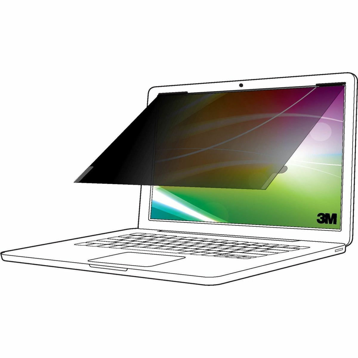 3M Bright Screen Privacy Filter for 12.5in Laptop, 16:9, BP125W9B Black, Matte - For 12.5" Widescreen LCD 2 in 1 Noteboo