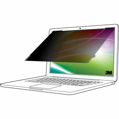 3M Bright Screen Privacy Filter for 13.3in Laptop, 16:9, BP133W9B Black, Matte - For 13.3" Widescreen LCD 2 in 1 Noteboo