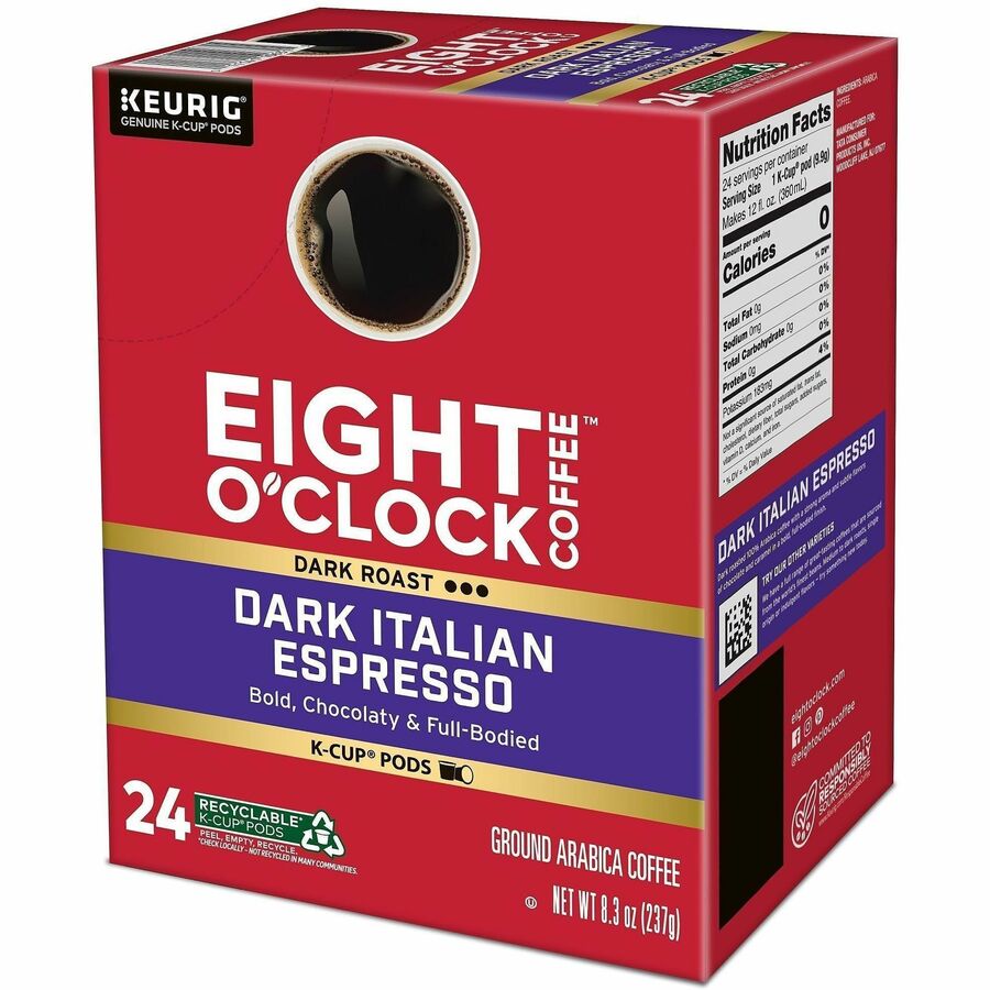 Eight O'Clock® K-Cup Dark Italian Espresso Coffee - Compatible with Keurig Brewer - Dark - K-Cup - Dark Italian Espresso