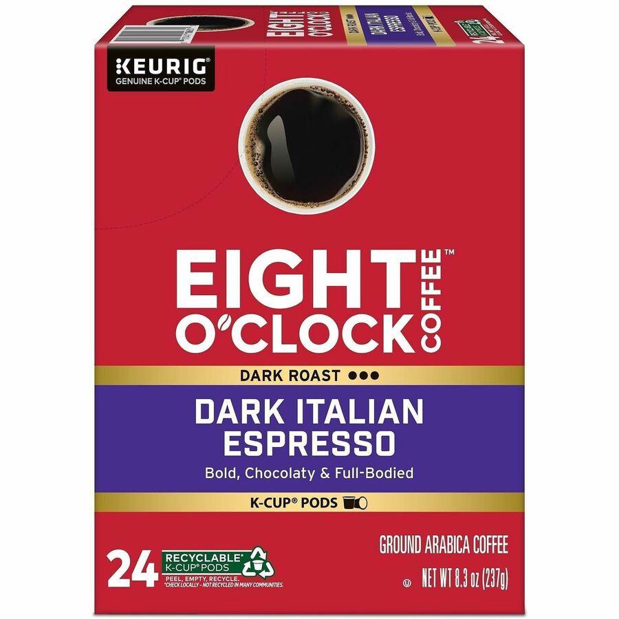Eight O'Clock® K-Cup Dark Italian Espresso Coffee - Compatible with Keurig Brewer - Dark - K-Cup - Dark Italian Espresso