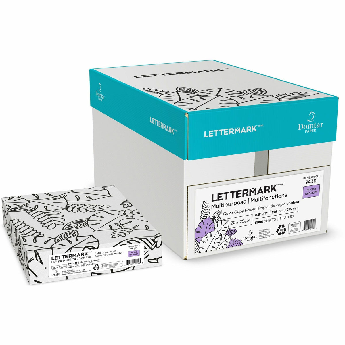 Lettermark Multipurpose Color Copy Paper - Letter - 8 1/2" x 11" - 20 lb Basis Weight - Smooth - Sustainable Forestry In
