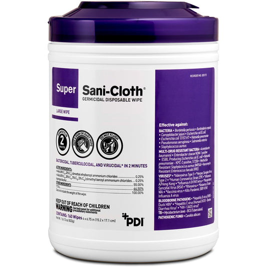 PDI Super Sani-Cloth Germicidal Disposable Wipe - 6.75" Length x 6" Width - 1 Each