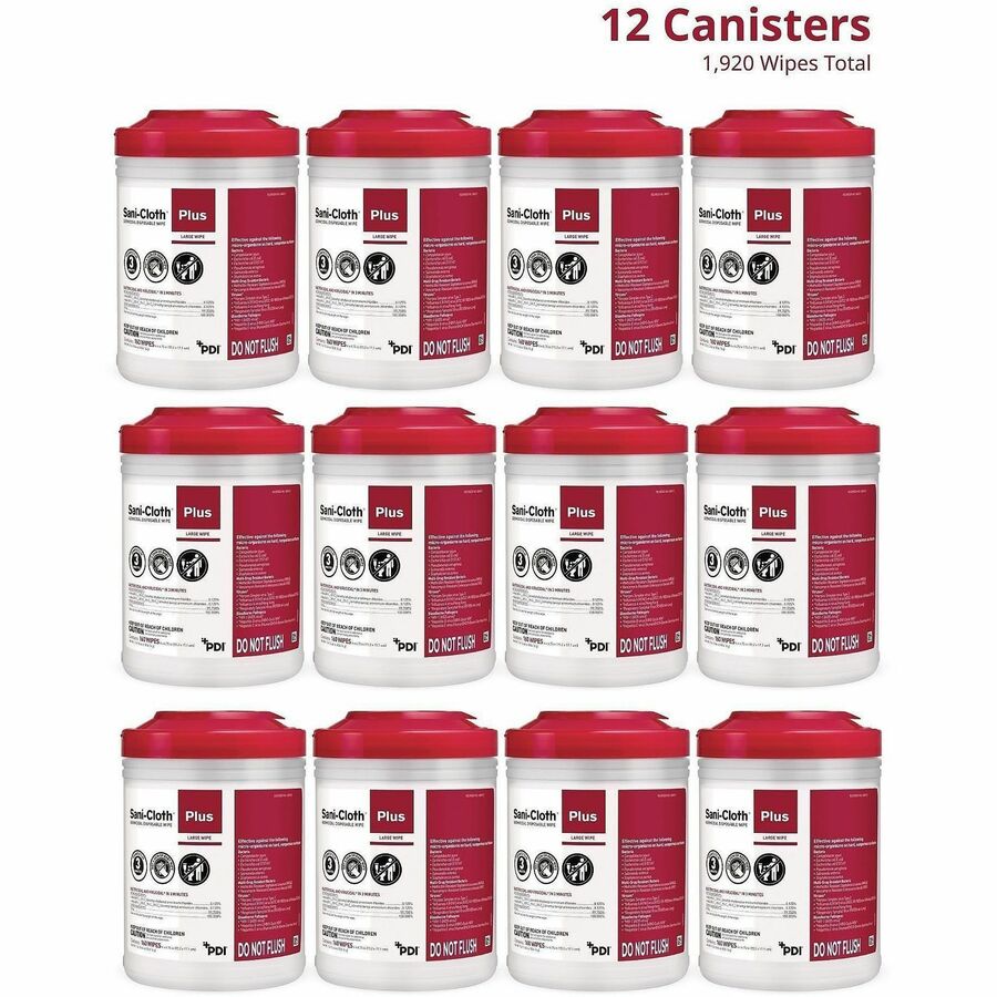 PDI Sani-Cloth Plus Germicidal Disposable Cloth - 6.75" Length x 6" Width - 1 Each