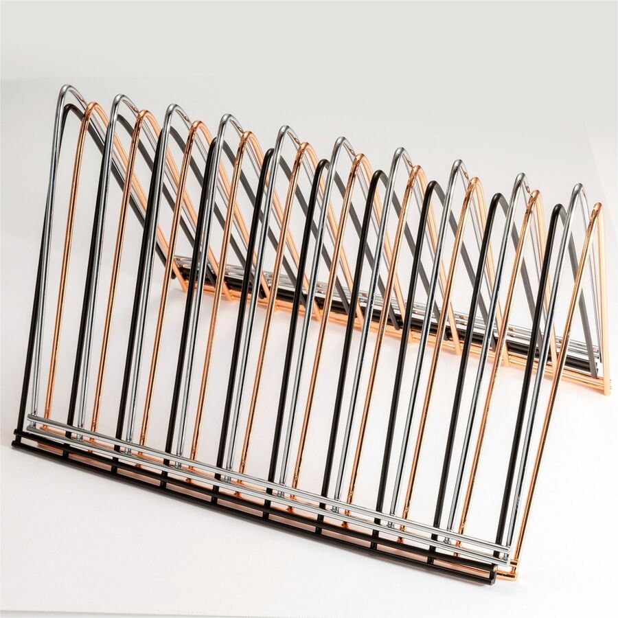 Officemate Triangle Wire Sorter - 7" Height x 7" Width x 11" Depth - Desktop - Sturdy - Black - Steel Wire - 1 Each