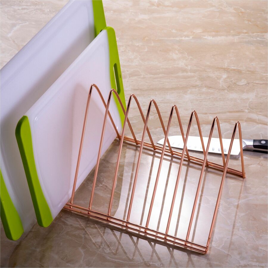 Officemate Triangle Wire Sorter - 7" Height x 7" Width x 11" Depth - Desktop - Sturdy - Rose Gold - Steel Wire - 1 Each