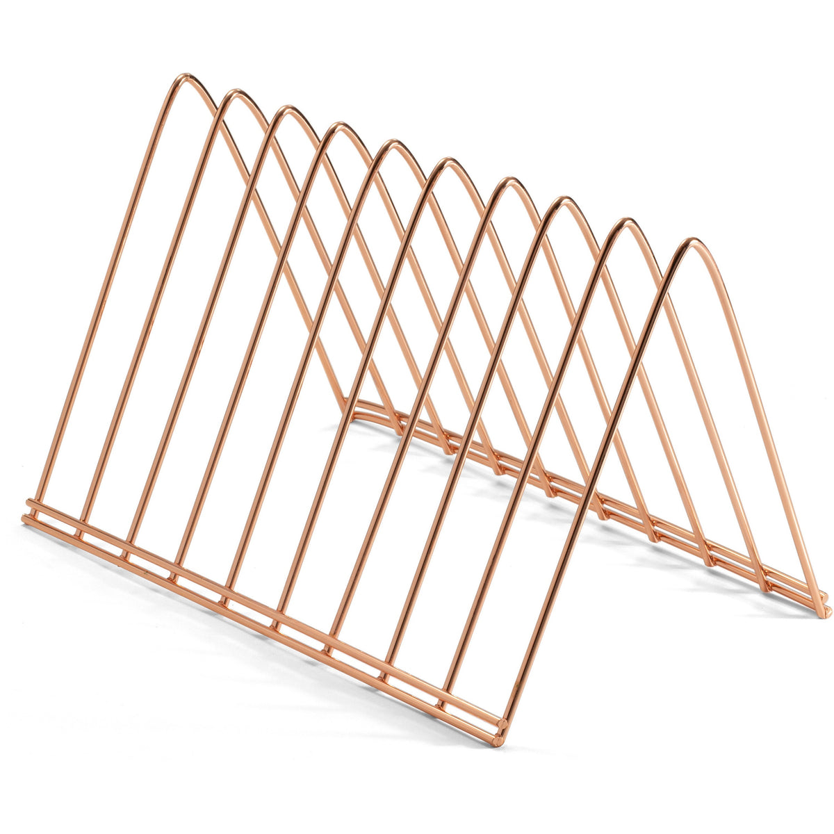 Officemate Triangle Wire Sorter - 7" Height x 7" Width x 11" Depth - Desktop - Sturdy - Rose Gold - Steel Wire - 1 Each
